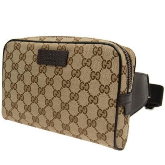 Authentic Gucci Brown Monogram Belt/Body Bag Unisex